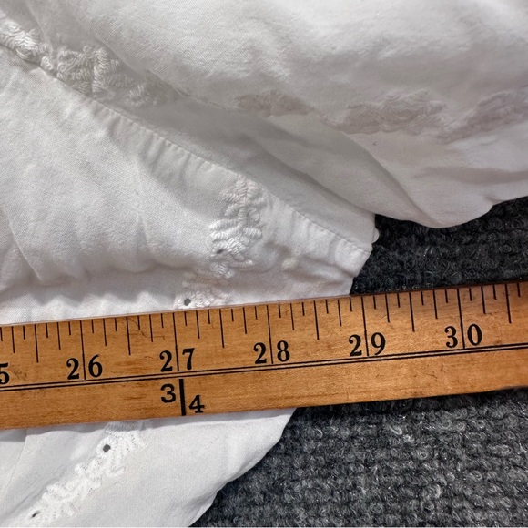 Torrid little white dress embroidered midi 5 challis fabric long sleeve vneck - Picture 12 of 15